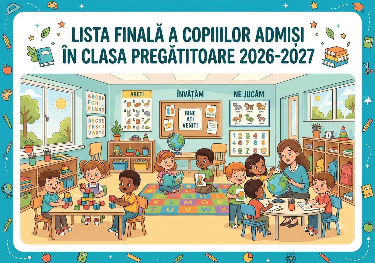 LISTA FINALĂ A COPIIILOR ADMIȘI ÎN CLASA PREGĂTITOARE 2026-2027